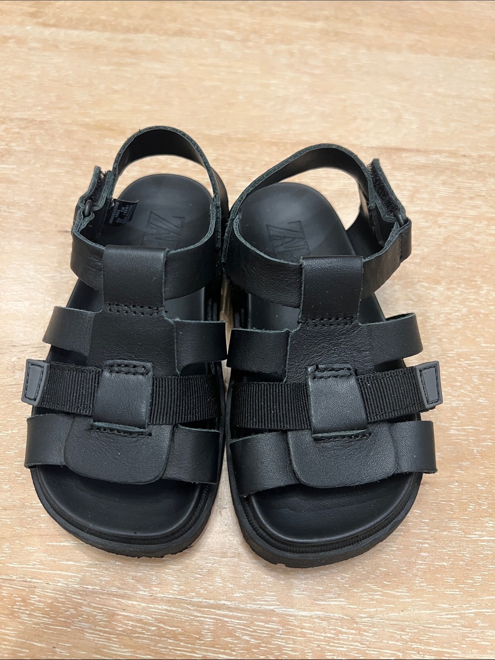 Zara Kids Black Multi-Strap Sport Sandals